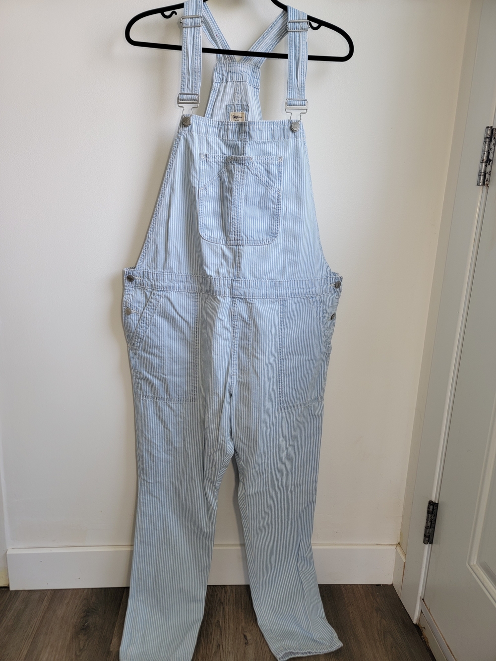 GAP Striped Light Blue Cotton Overalls XL